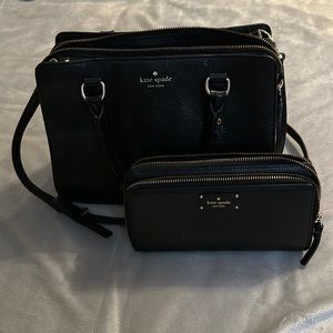 Kate Spade Black Crossbody with Matching wristlet